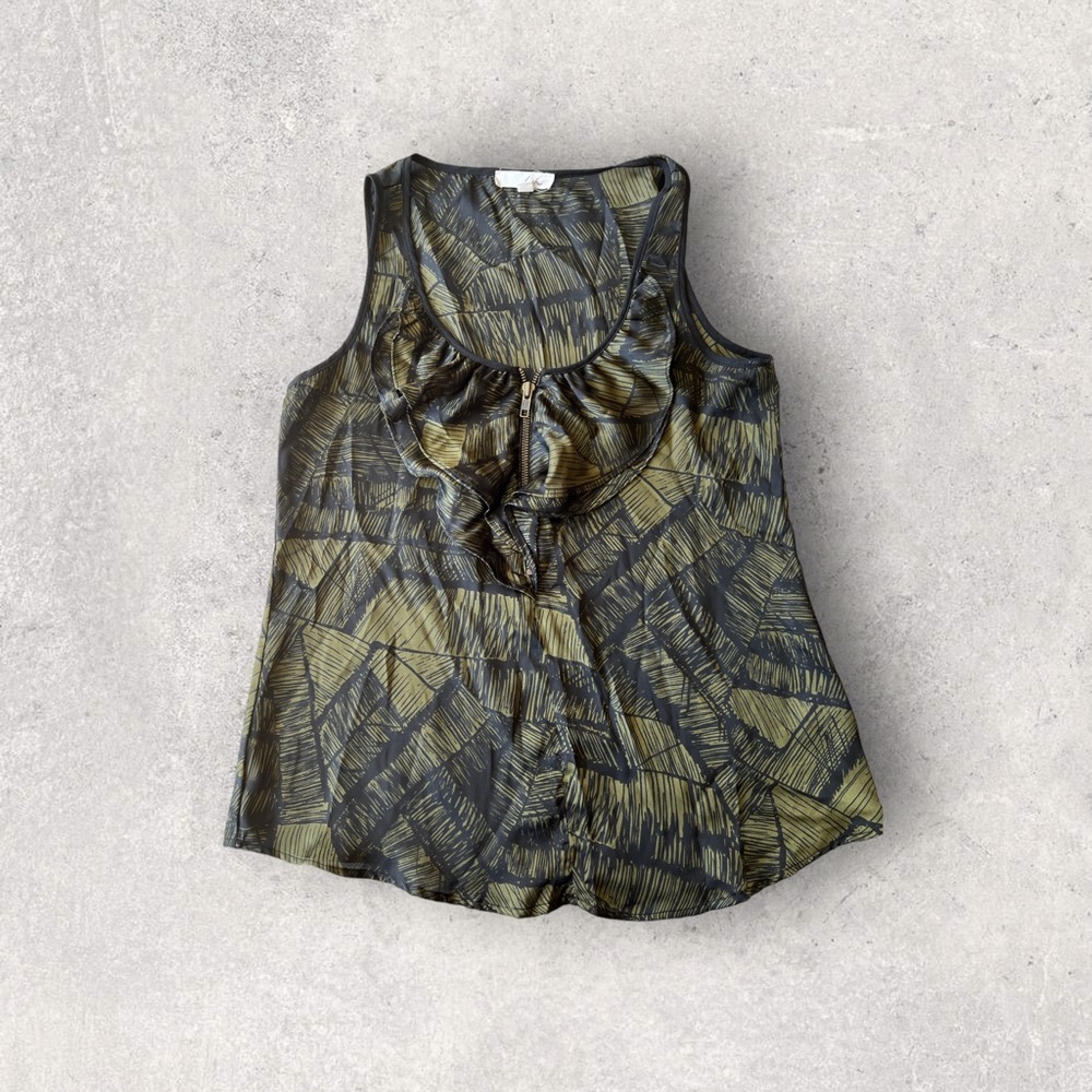 Nordstrom Lush  Tank Top Tunic Ruffle Front Medium